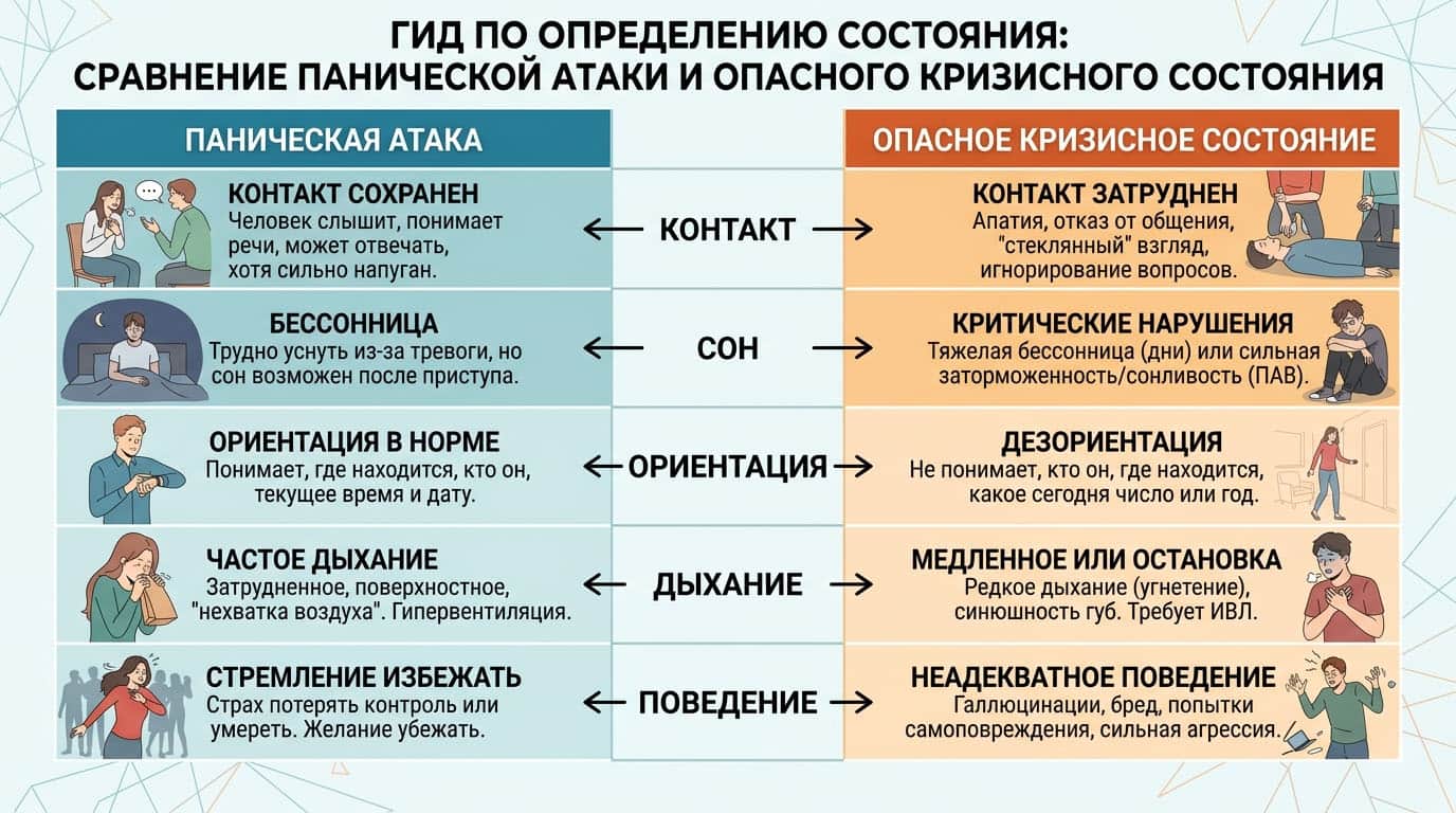 Как отличить паническую атаку от опасного кризисного состояния